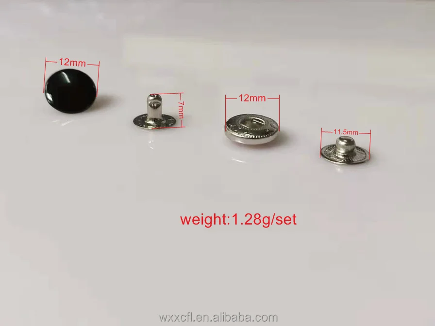 Factory customized color brass  SS iron  snap button for clothing