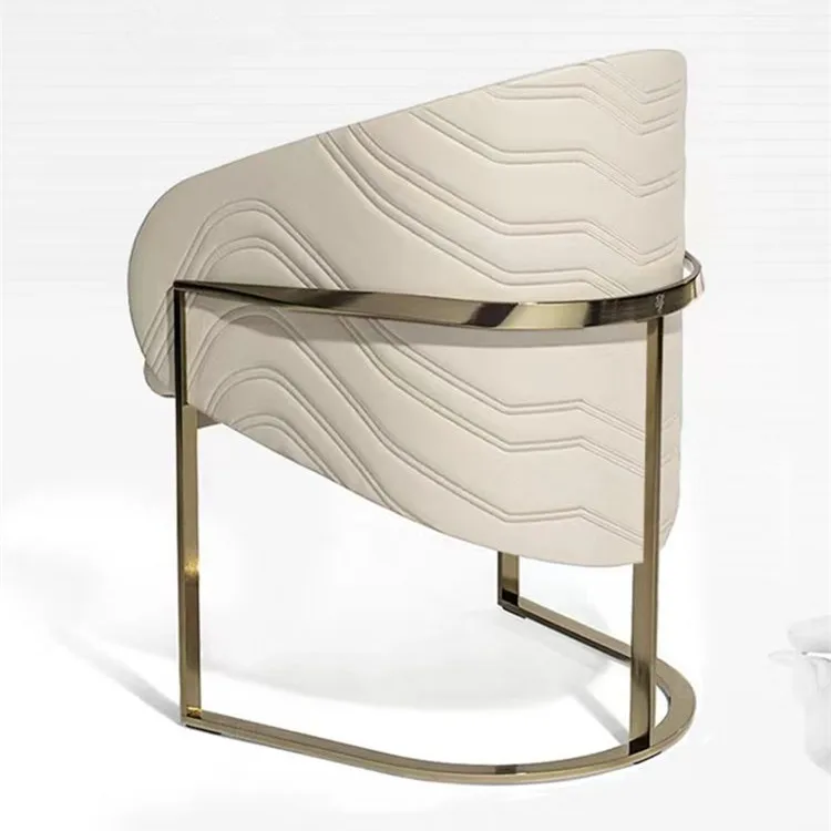 Italian style Luxury Design Stackable Leather Restaurant Dining Chair with stainless steel for Living room/restaurant/wedding