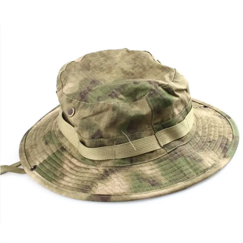 Military Boonie Hat Tactical Camo Bucket Wide Brim Sun Hiking Booney Cap