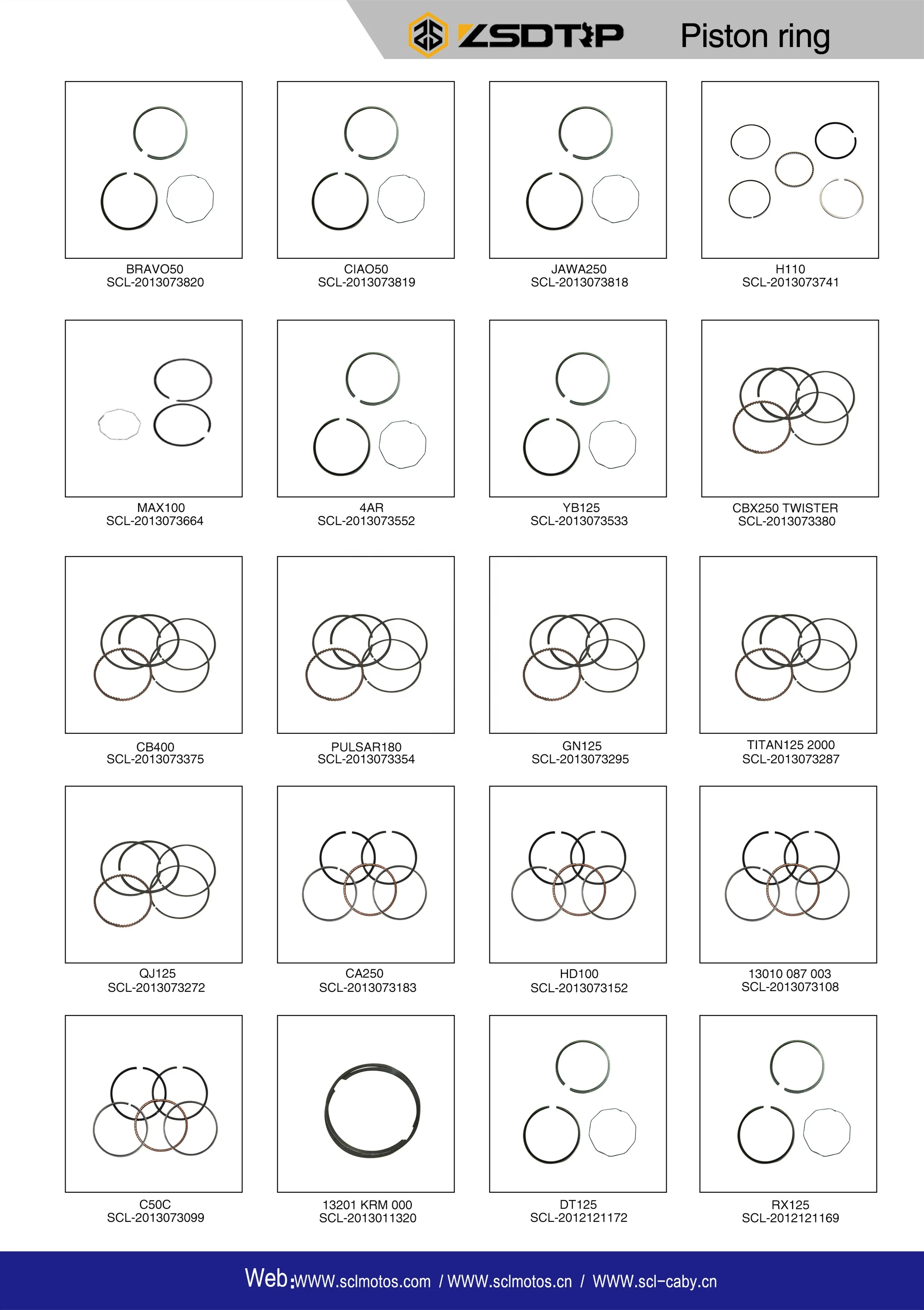 13011-383-620 13021-397-000 High Quality Motorcycle Engine Crankshaft 56.5mm Piston ring set For CG125