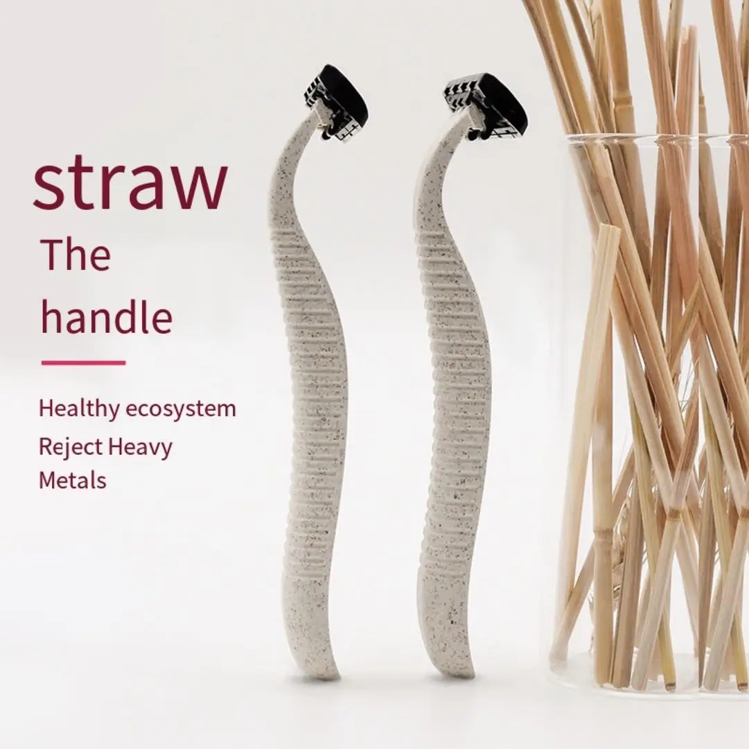 new 2020 biodegradable wheat razor online fashion shaving blades disposable bamboo razor for man