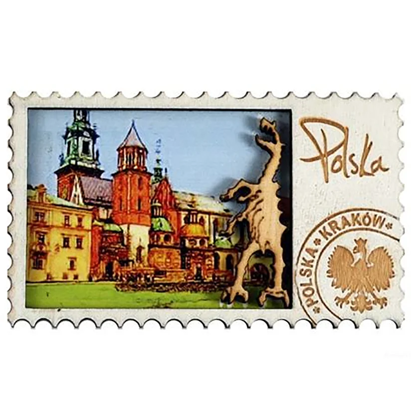 Custom Country Landscape Poland Souvenir Laser Engraved Wood Fridge Magnet
