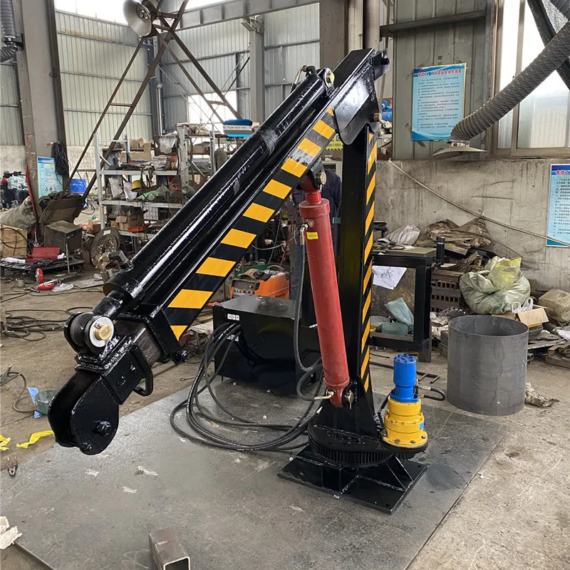 Pickup truck loading hydraulic crane fishing boat truck loading and unloading cargo pickup truck crane