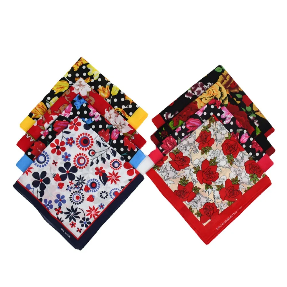 Fashionable New Style Flower Print 100% Pure Cotton Scarf Multifunctional Turban Cycling Sport Bandana Mask Scarves