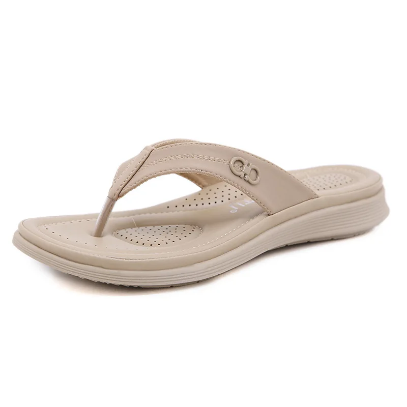 Woman Quick Surf Reflexology Outdoor Coastal Beach Leisure  Wedge Flip Flops For Wedding Guests
