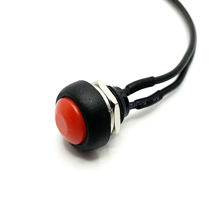 Red 2 Pin Momentary On Off 12MM Explosion Proof Push Button