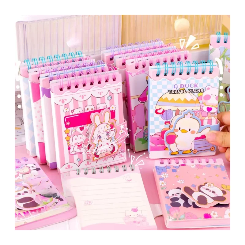 Cartoon coil book cute cute hook hook oil painting mini notebook student school supplies pocket notepad gifts