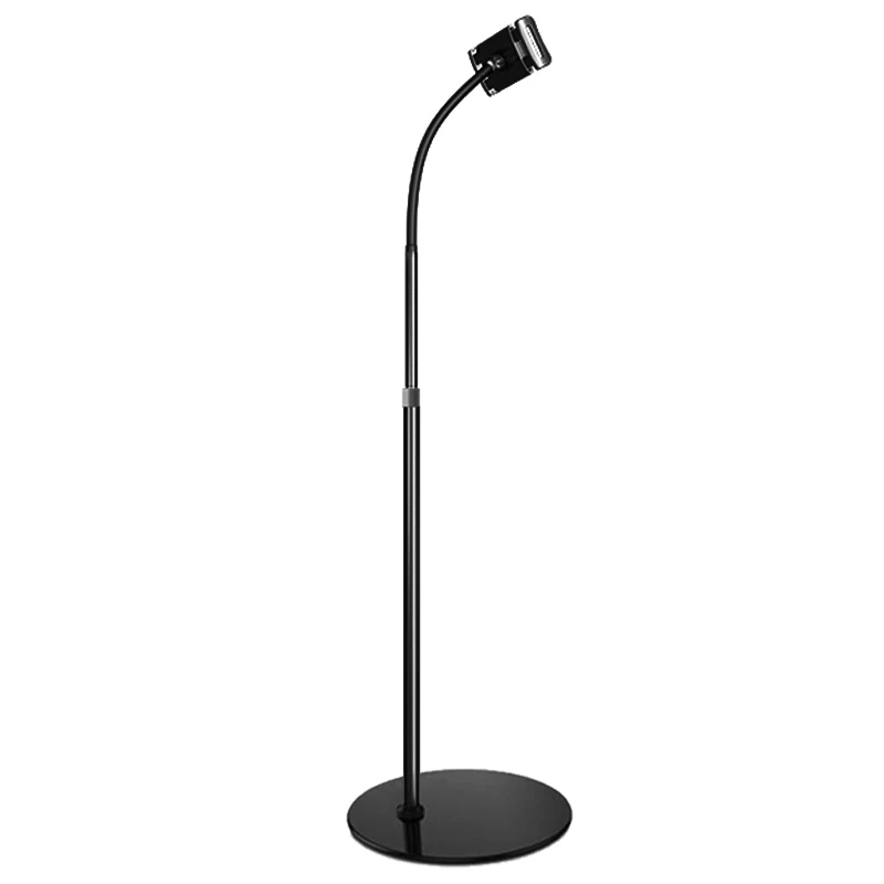 Tablet Floor Stand,Height-Adjustable Gooseneck Stand Universal Long arm tablet stand for smartphone and ipad