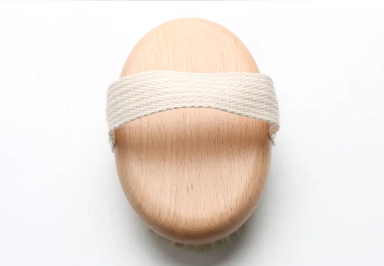 Abeis Oval Hand Hold Bath Brush Bamboo Wood Sisal Bath Shower Brush Massage Skin Bath Brush