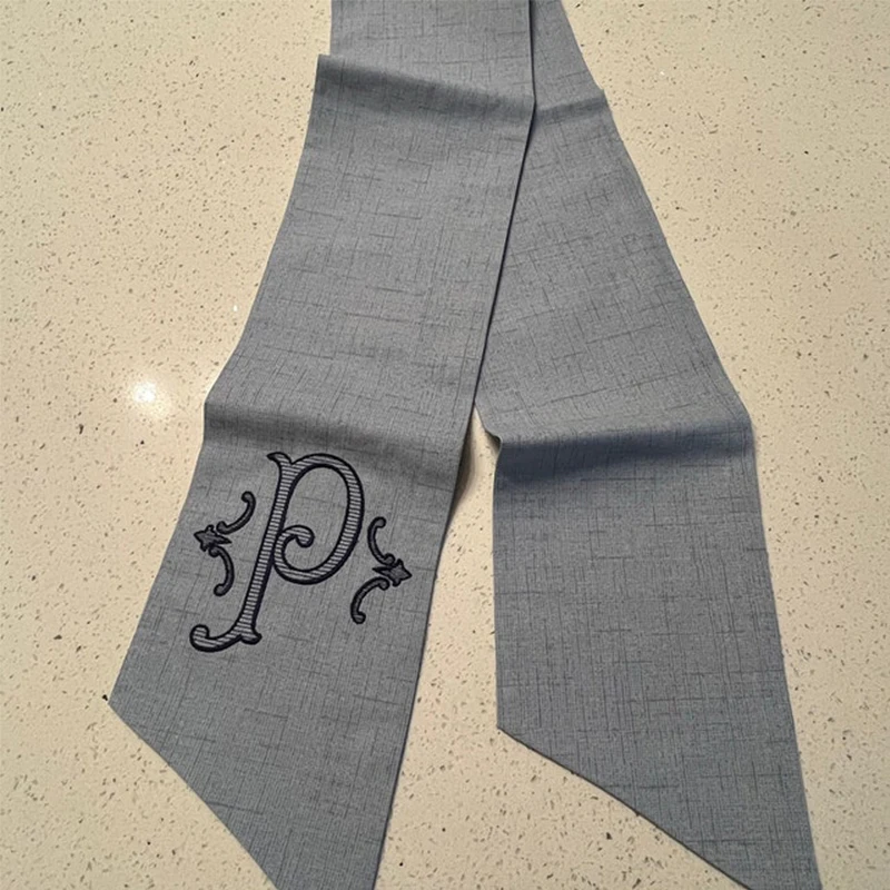 Embroidered Wreath Sash White Blank Neutral Door Decor Housewarming Gift Garland Sash Bow with Monogram Plain Basket Sashes