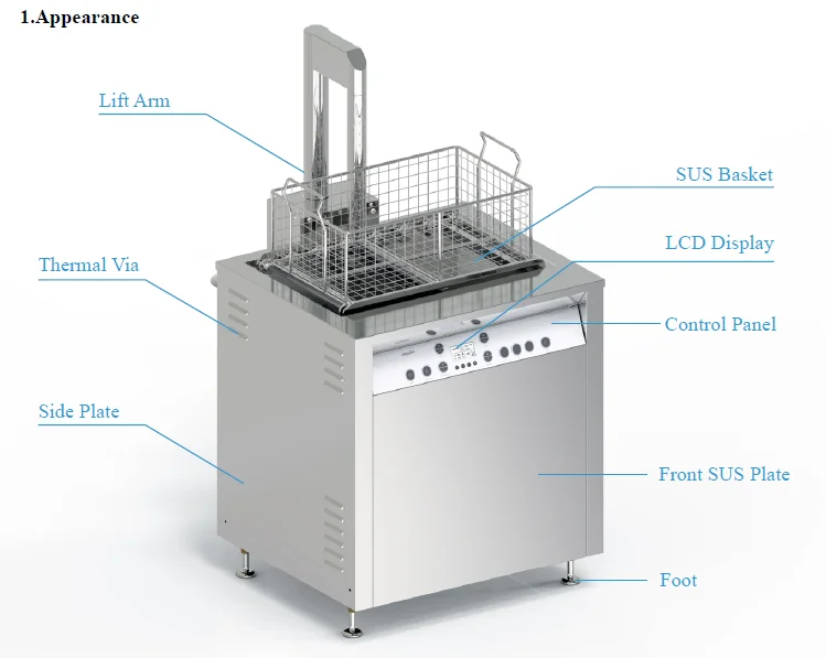 
Digital control dual frequencies ultrasonic radiator cleaning machine with lift system industrial ultrasonic gun rifle cleaner 