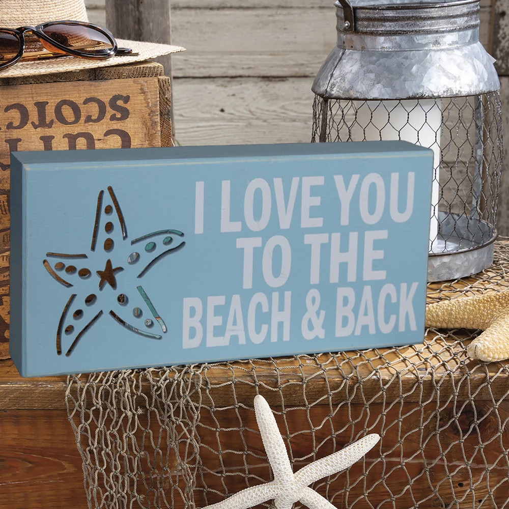 Professional wholesale and custom wooden Box Sign Wall decoration wood and Ocean Beach style home decoration