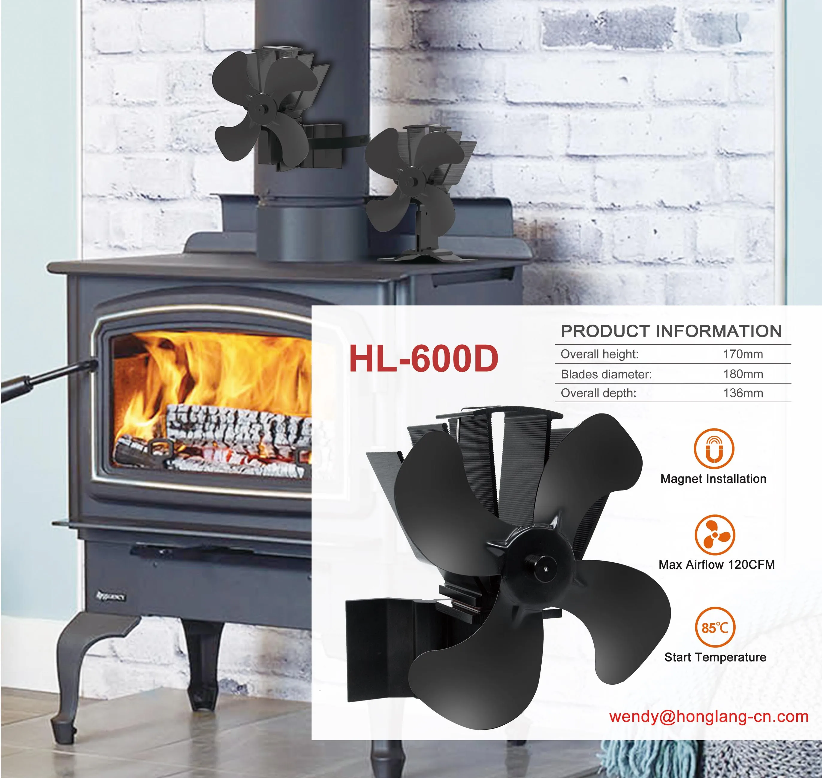 2 in 1 Powerful 2 Magnets Freestanding Attached Flue Pipe For Different Stove Using