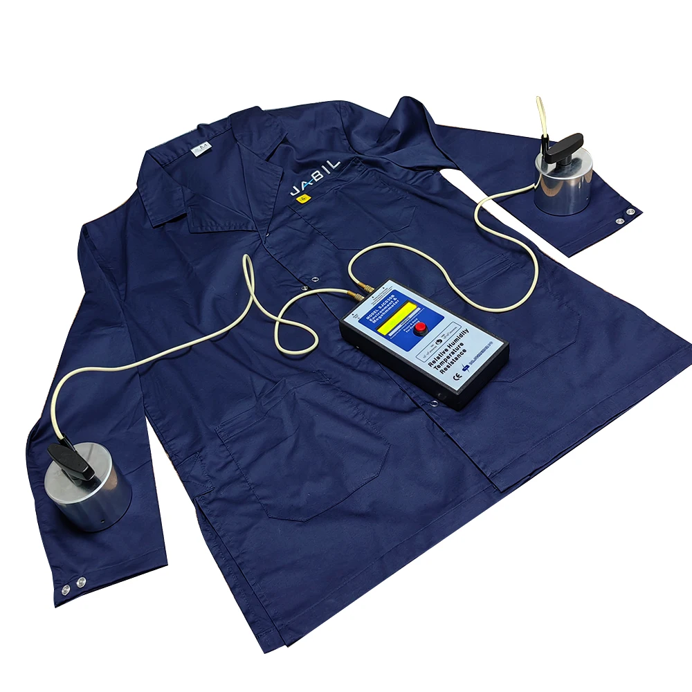 Custom Embroidery Dark Blue Lab Dustproof ESD Antistatic Polyester Cotton Coat