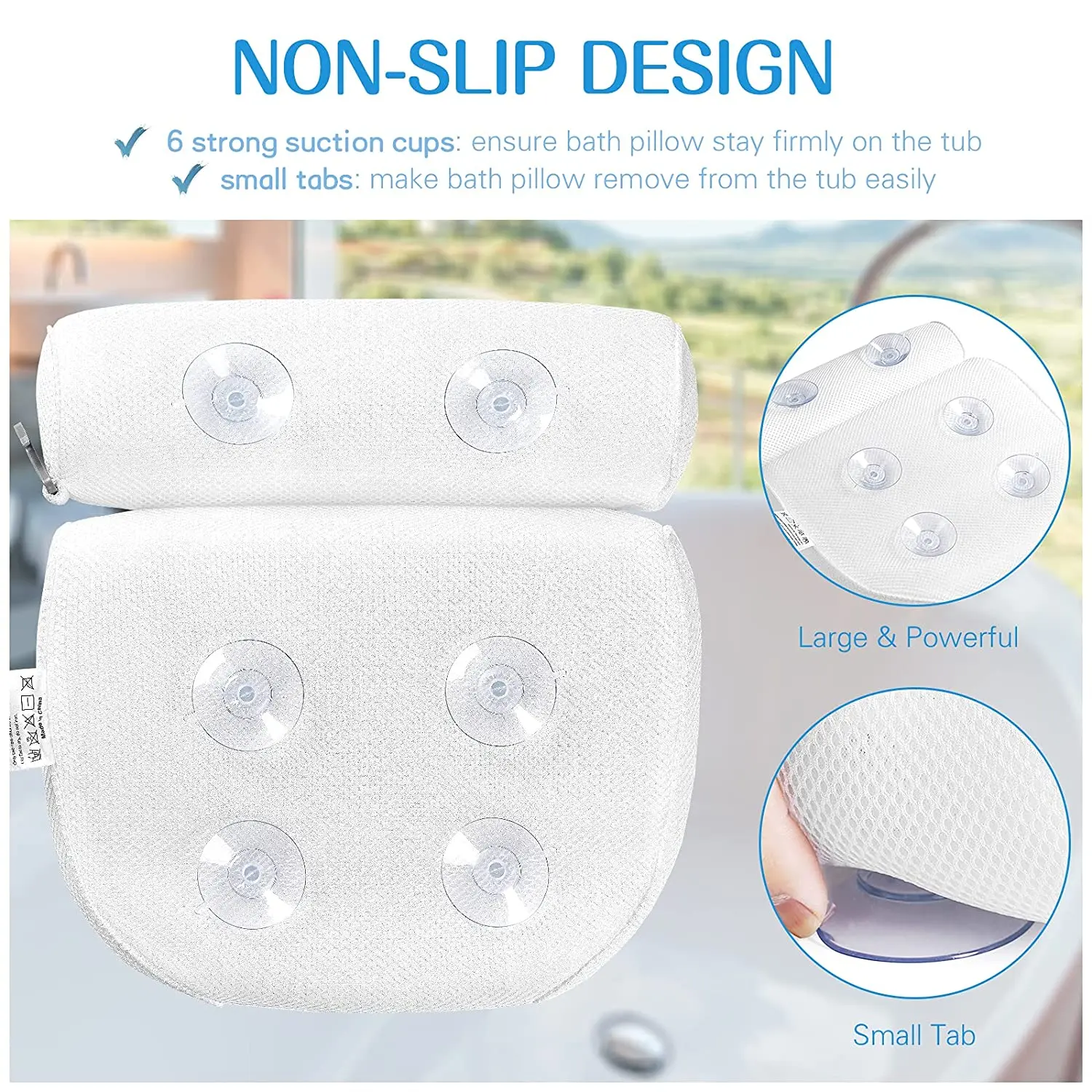 Hot Sale Wholesale Non-Slip 3D Mesh SPA Bath Pillow Luxury Bathtub Spa Pillow