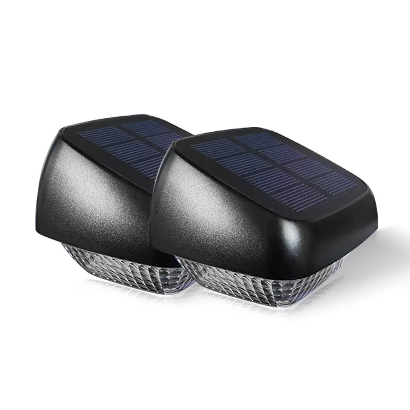Round plastic solar fence post lights with 2 lighting mode  fence solar light