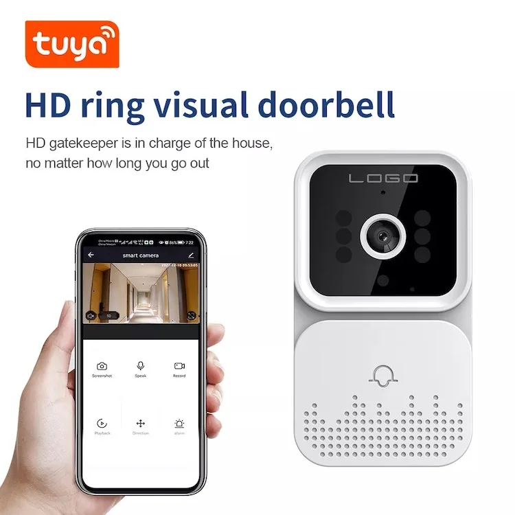 Home Security safety Night Vision Voice Wireless Wifi Door bell Camera Tuya Smart Wifi Video Doorbell Chime Ring