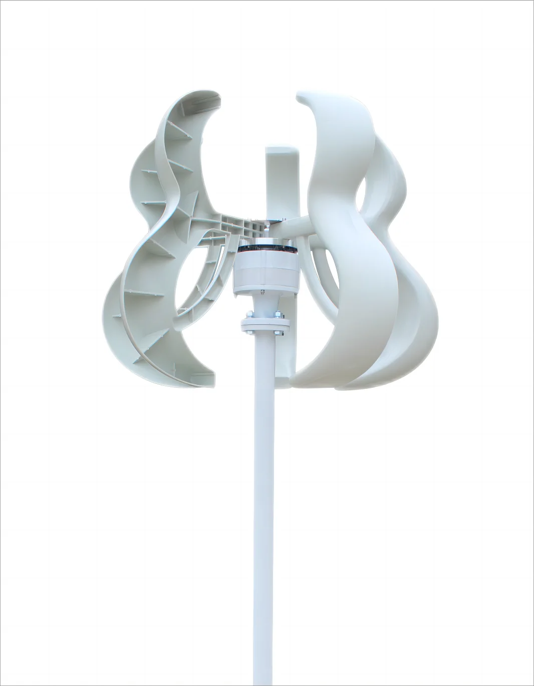 Vertical axis permanent magnet aluminum alloy generator with red gourd nylon fiber blades 100W-500W, low speed and low power