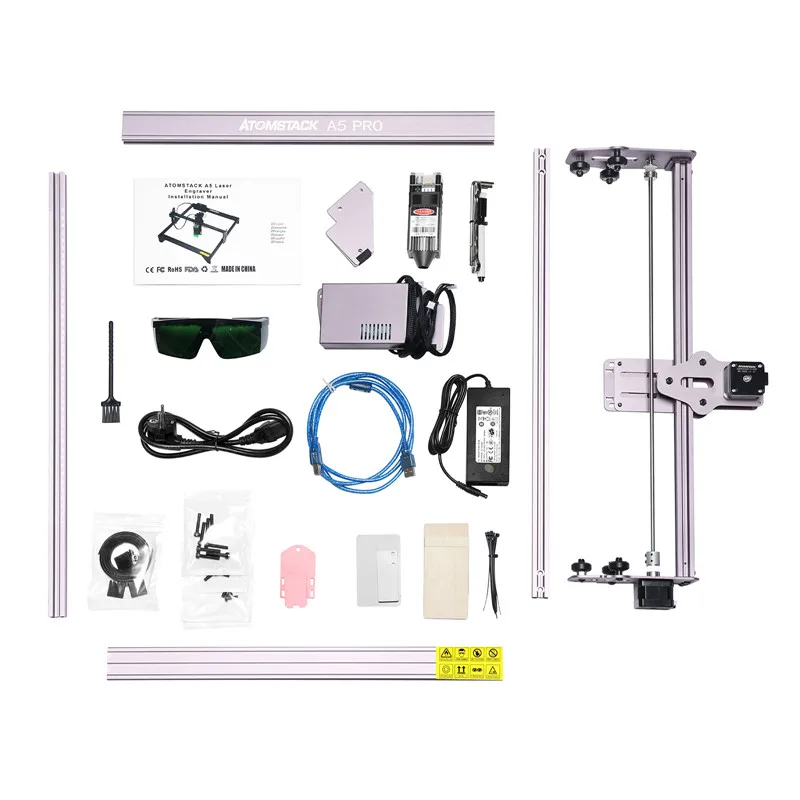 Lowest Price A5 Pro 40W Desktop Small Engraving Stone Jewelry Glass Wood Metal Card Laser Engraving Machine