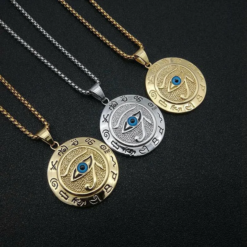 Ancient Egyptian Eye of Horus 18K gold Stainless Steel Pendant Titanium Steel The Eye of Horus pendant necklace men