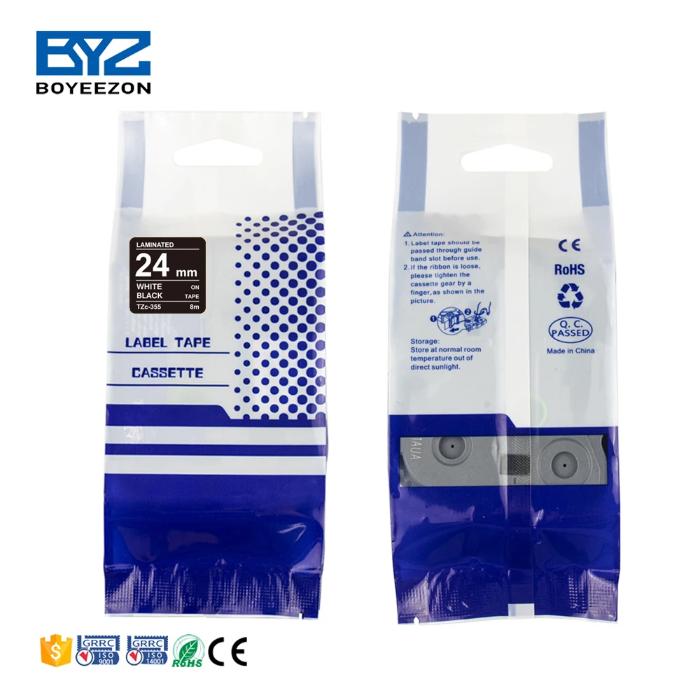 White on Black Printing Ribbon/label Tape 12mm Tze -335 Tz 335 Compatible for Brother Printer