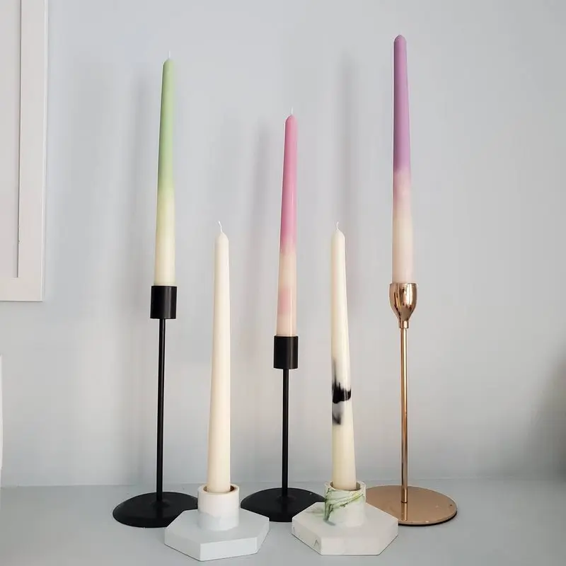 2pc Pastel Taper Pillar Candle Marble Candle Valentines Day