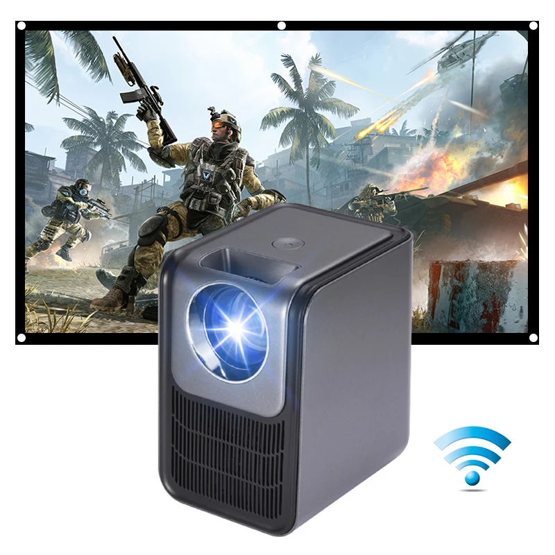 Wireless LCD 1080P Android Wifi Beamer Smart Projector 10000 Lumens Full HD 4K Mini Home Phone PC Projector With Android System