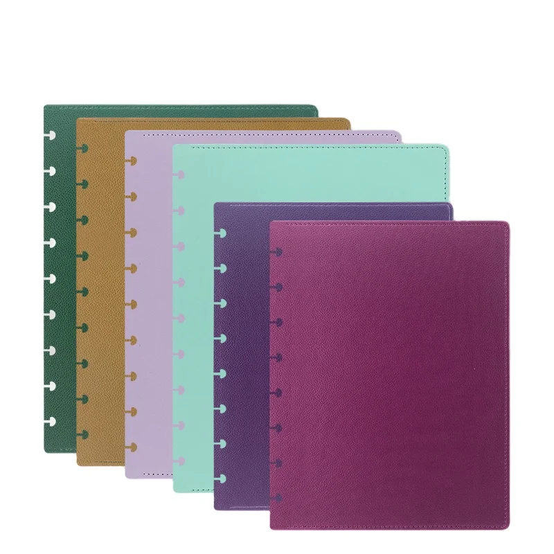 Customized A5 soft PU disc bound notebook cover customizable luxury  business notebook accessories