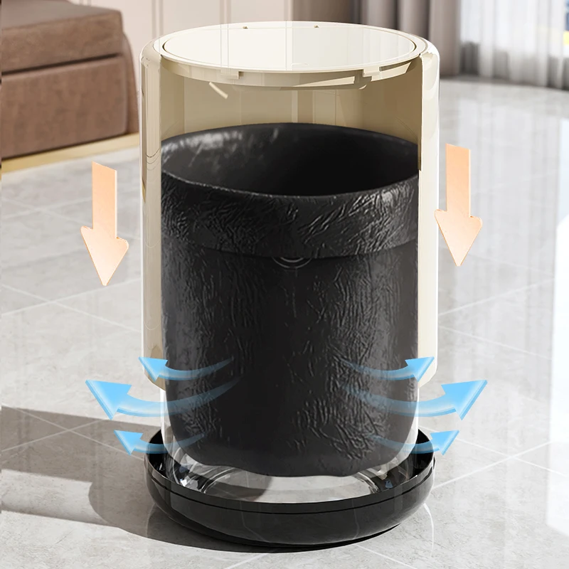 Wannuo 13L Pop-up Livingroom Kitchen Trash Can Plastic Printed Garbage Bin with Increased Thickness Waste Bins