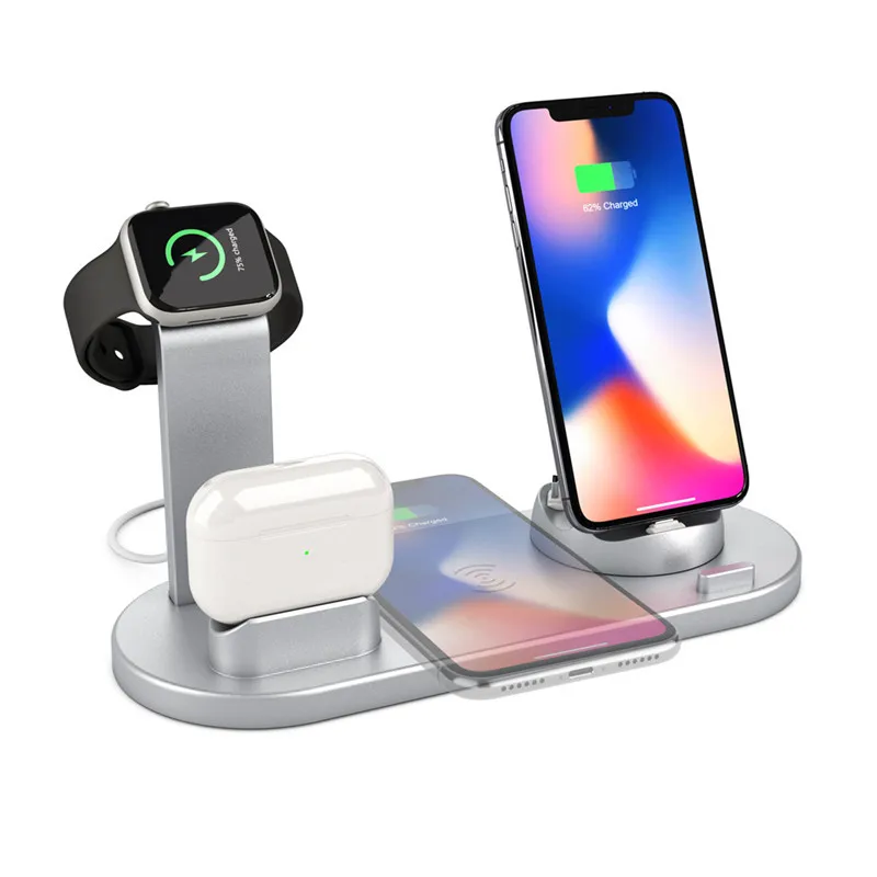 wireless charger sensor Newest 2020 shenzhen for iphone12 airpods iwatch 4 in 1 wholesale custom logo 15W fast wireless charger