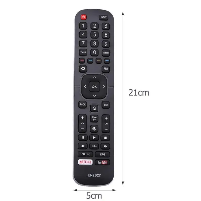 Replacement for HISENSE TV Remote Control Manufacturer Universal with same functions as the original L1335V EN2H27 EN2A27 EN2B27