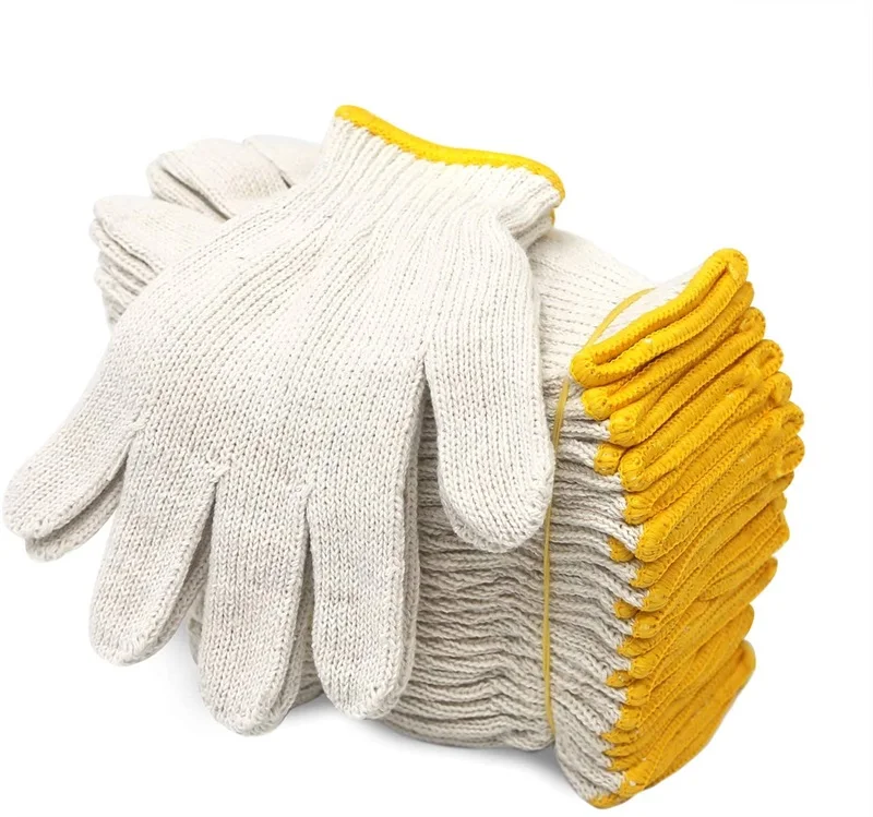 Good price with White cotton woven safty gloves commonly used in industrial work
