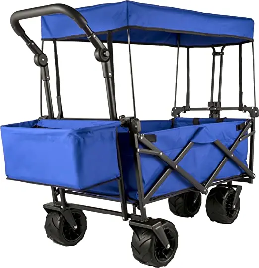Factory Custom Wheels Outdoor Camping Double Decker Waterproof Durable Folding Wagon Cart With Ceiling