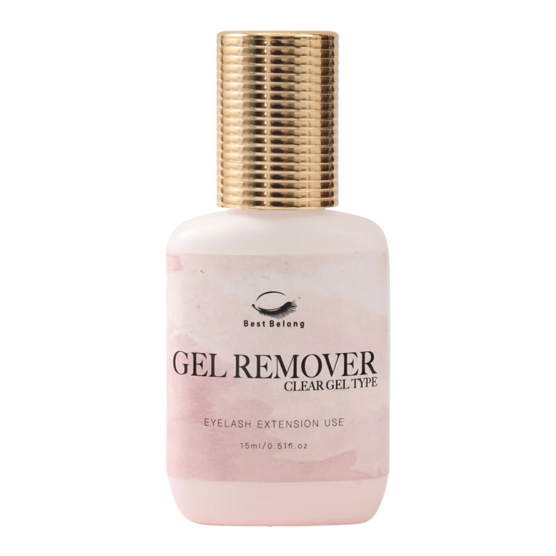 Vegan Clear Pink Eyelash Extension Glue Remover Gel Safely Gel Remover for Lash Extensions Professional 15ML Removal Korea