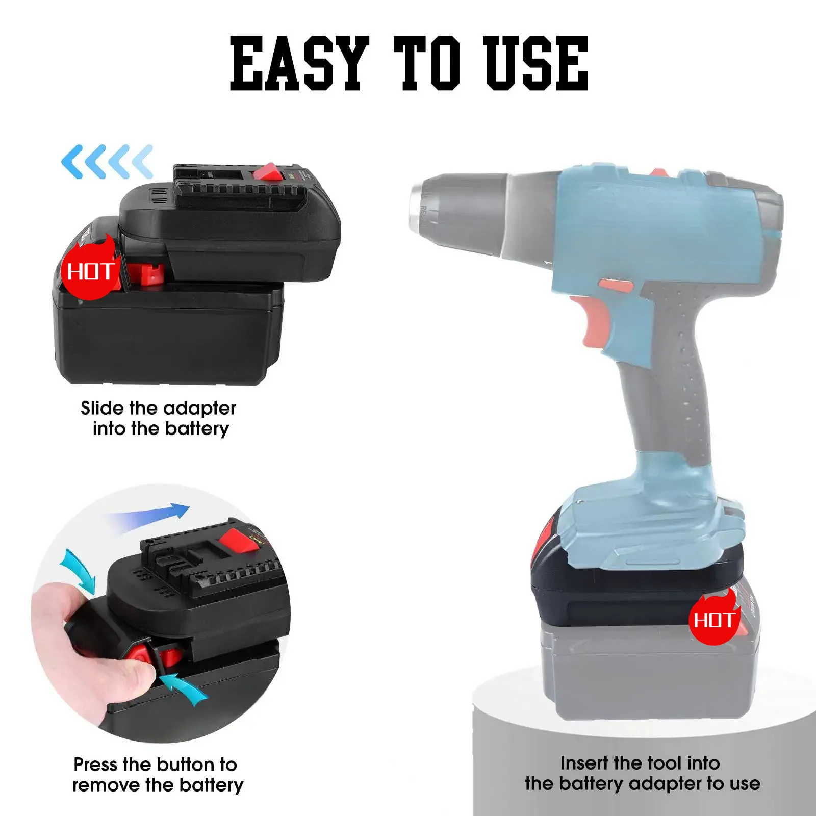 DM18BS Dewalts 18V 20V replacement for Max/Milwak-ee 18V Li-ion Battery Convert to for  Bosch 18V tools battery converter