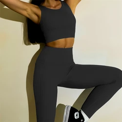 Women Yoga Set With Pockets Gym Sets Workout Active Wear Yoga Set