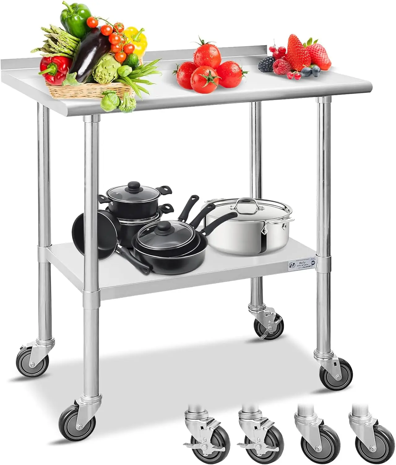 OEM Capacity Commercial Utility Rolling Cart Food Bottles Serving Storage Cart Restaurant Kitchen Trolley