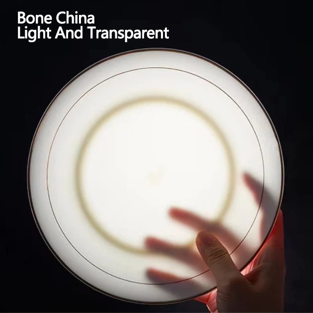 Wholesale Factory Price Simple Elegance Gold Rim Line Bone China Dinner Plate Charger Plates for Star Restaurant and Hotel
