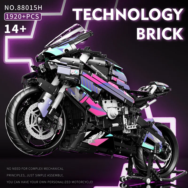 Новое поступление киберпанк мотоцикл 1000 RR строительные блоки игрушки Рождественский подарок 1920 шт./набор модель мотоцикла