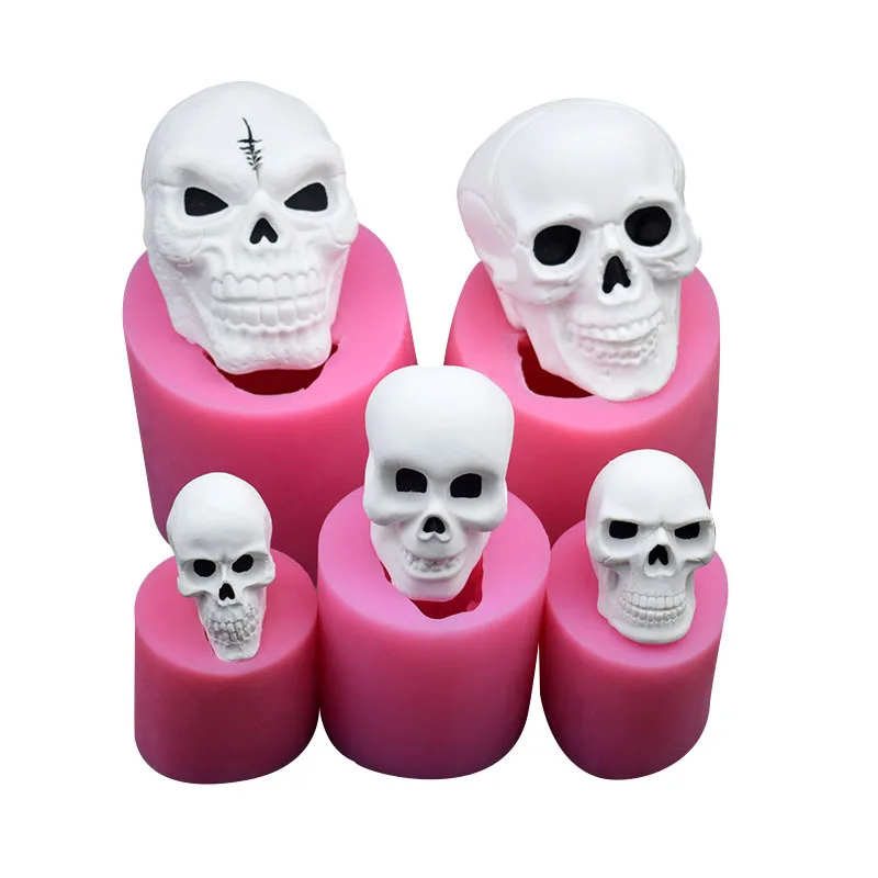 PS02  Halloween skull silicone topper mold for straws