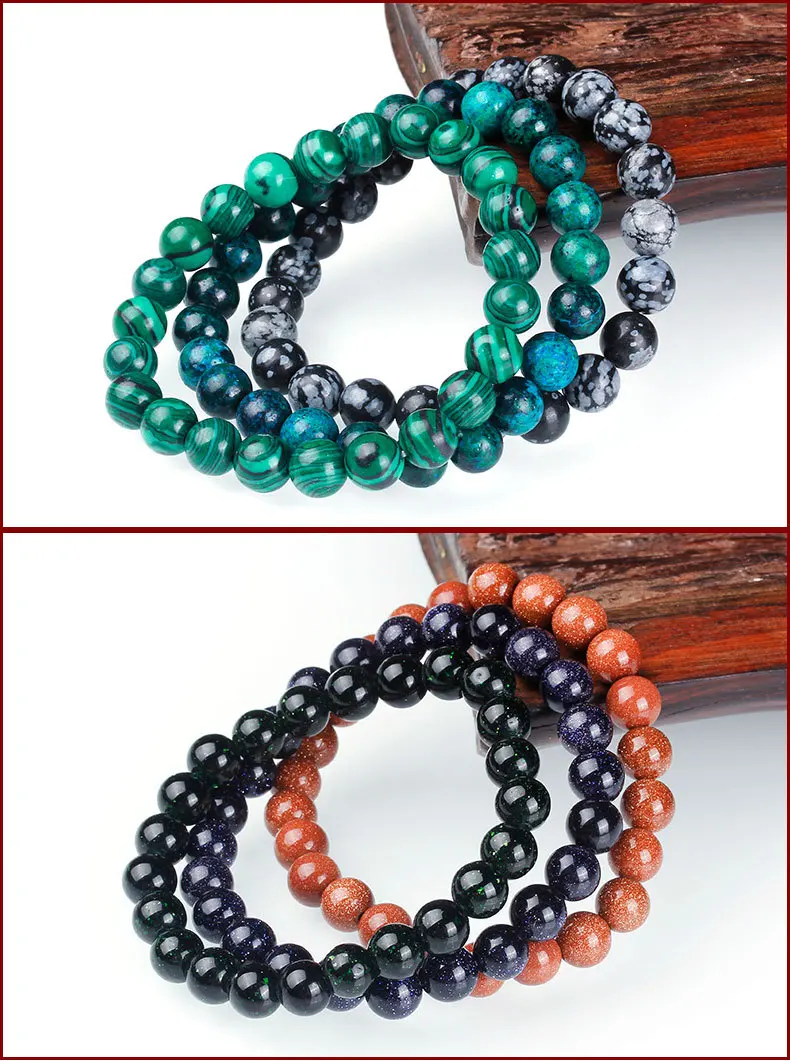 turquoise fashion round wrist beads bracelet women couple men accessories