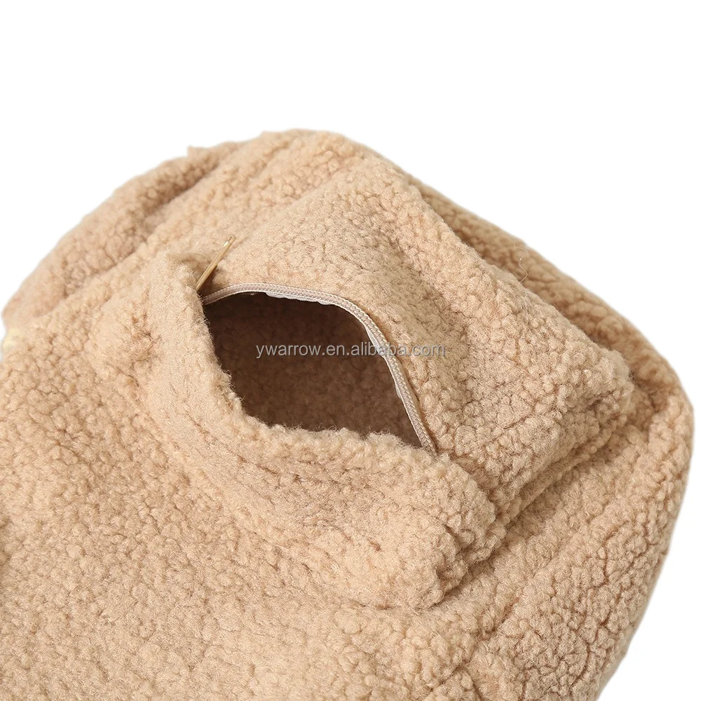plush fur teddy bag kids travel Hiking girl plush teddy backpack kids plush toddler backpack Teddy fur bag with front pocket