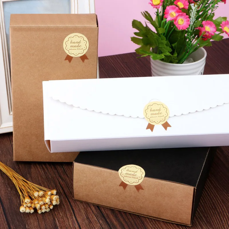 White Kraft Coated Printed Packaging Baking Food Gift Paper Box With PET Window