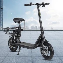 EU Warehouse Stock E Scooter 2 Wheel 36V 350W With Seat And Basket Scooter ASKMY  AE1202 Adult Folding Electric Scooter Bikes