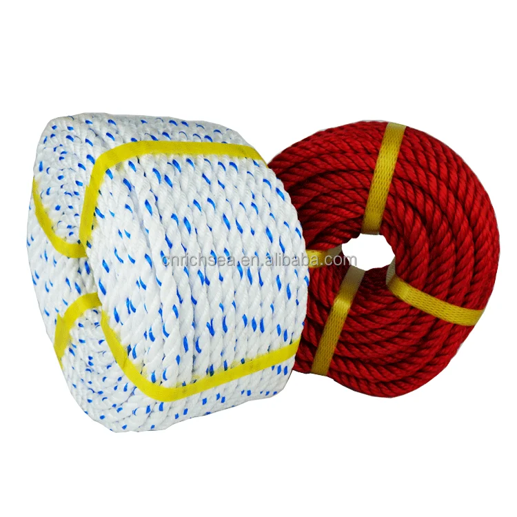 Wholesale Selling 3 Strands Rope High Quality 10mm Twist PP Danline PP Fishing Rope