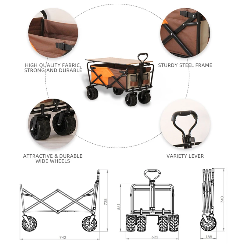 Cheap Tool Carts Camping Canvas Wholesale Beach Collapsible Folding Utility  Wheelbarrows Dump Cart Wagon