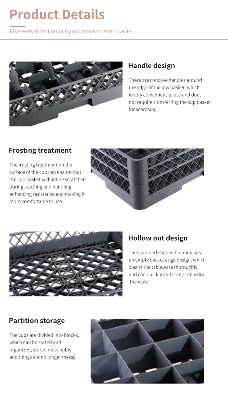 Storage Containers Compartment Glass Rack 9/16/20/25/36/49 Compartments Plastic Multifunction Plastic Dish Drainer Grey & Brown
