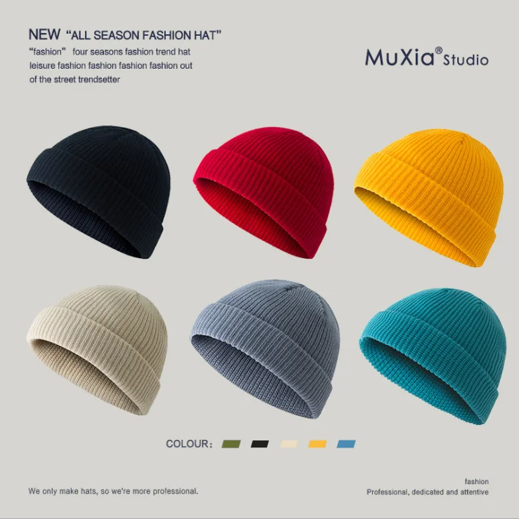 Fashion 25 Colors Men Fisherman Beanies Women Acrylic Knit Hats Trawler Beanie Hat Warm Winter Hats