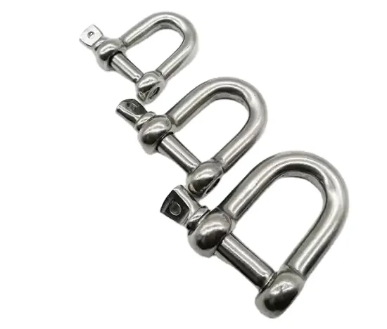Stainless Steel Shape D Shackle for Chains Wirerope Lifting Outdoor Camping Survival Rope Bracelets
