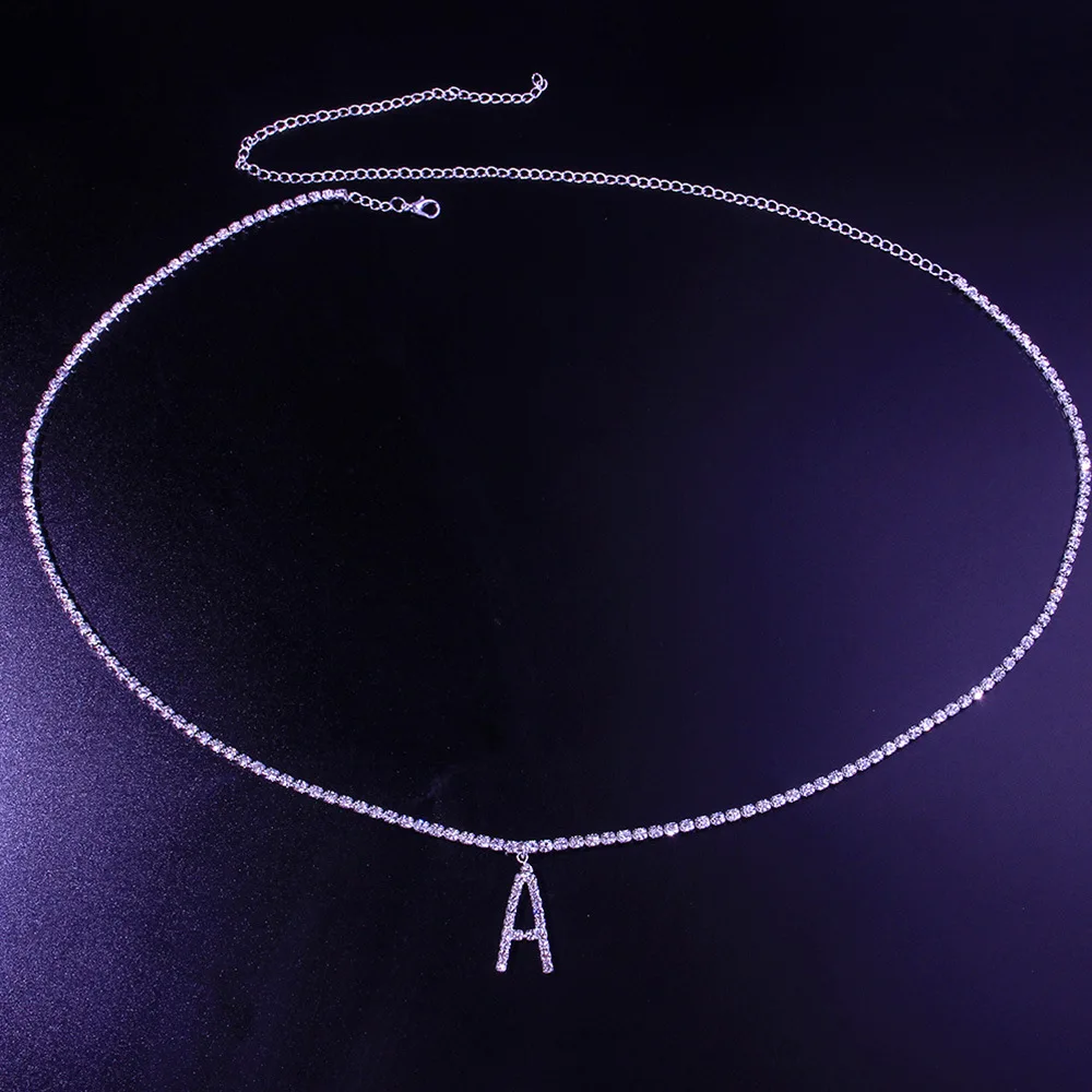 Womens Jewelry 2021 26 Alphabet Pendant Crystal Body Chaines Body Chain Jewelry For Women